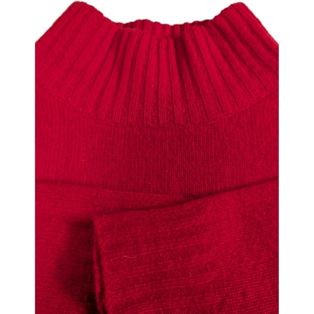 D.D. SLOANE Red Mock Neck Sweater | Lambswool Blend | Size Large | Essential... - Picture 11 of 13
